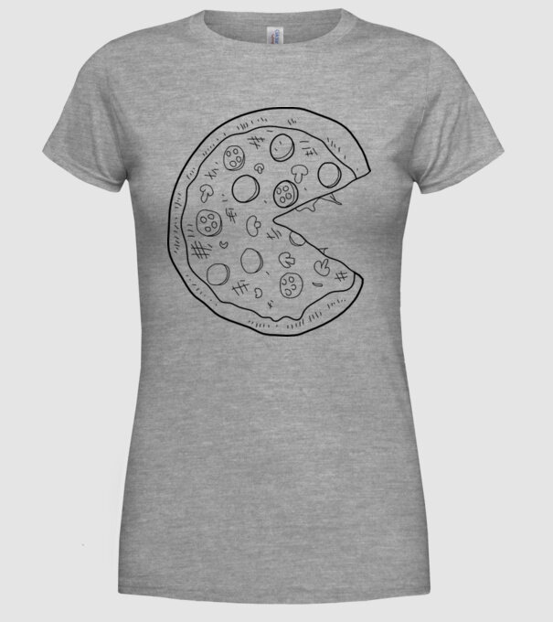 Pizza cuplu model gri pe tricou