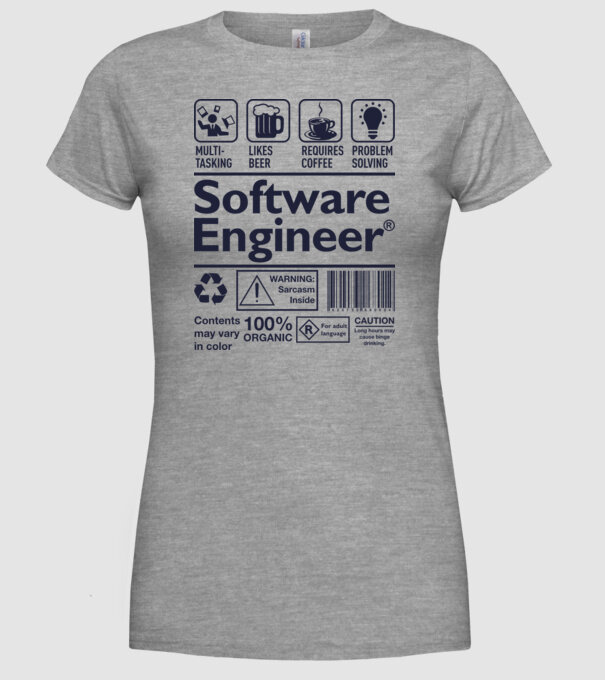 Software Engineer model gri pe tricou