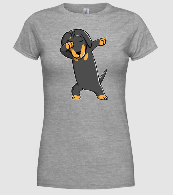 Teckel DAB model gri pe tricou