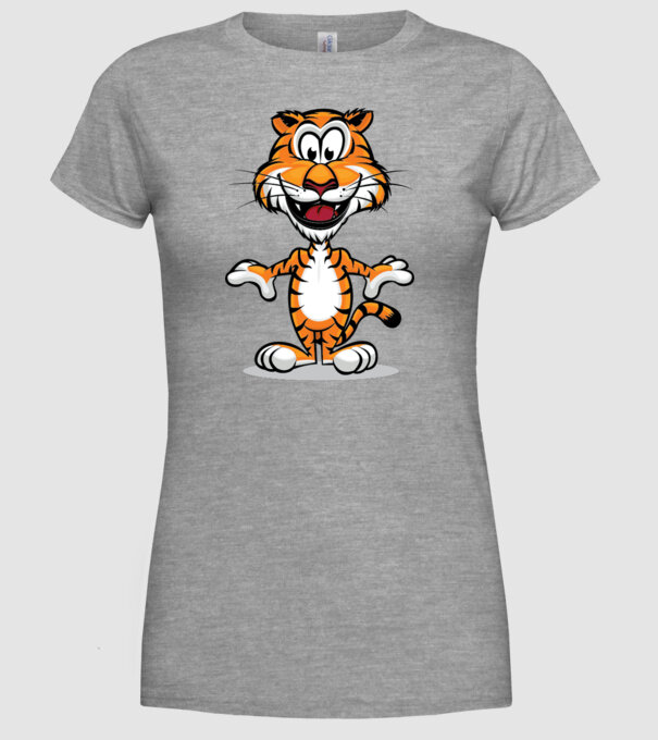 tigru model gri pe tricou