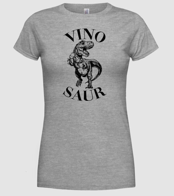 Vinosaur model gri pe tricou