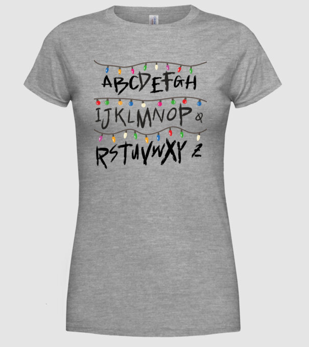 abcdef stanger things model gri pe tricou