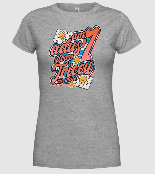 Am adus doar un tricou cu mine! model gri pe tricou