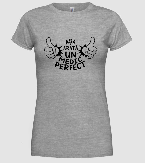 Așa arată un MEDIC perfect model gri pe tricou