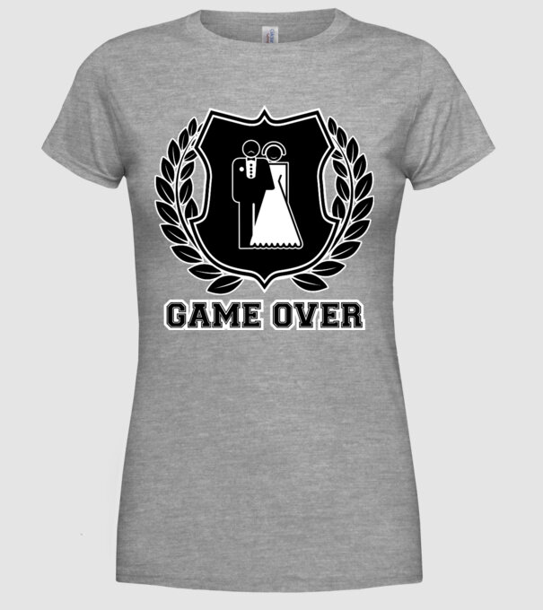 Bachelor GAME OVER model gri pe tricou
