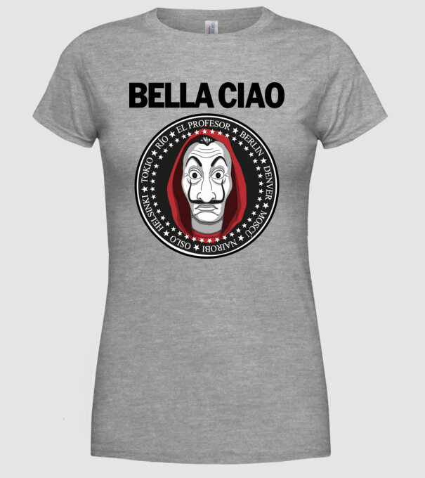 bella ciao stroke model gri pe tricou