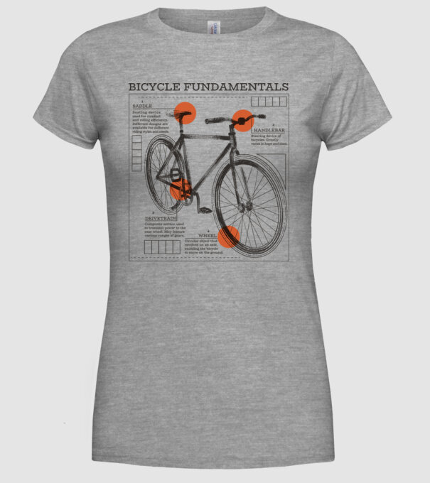 Bicycle fundamentals model gri pe tricou