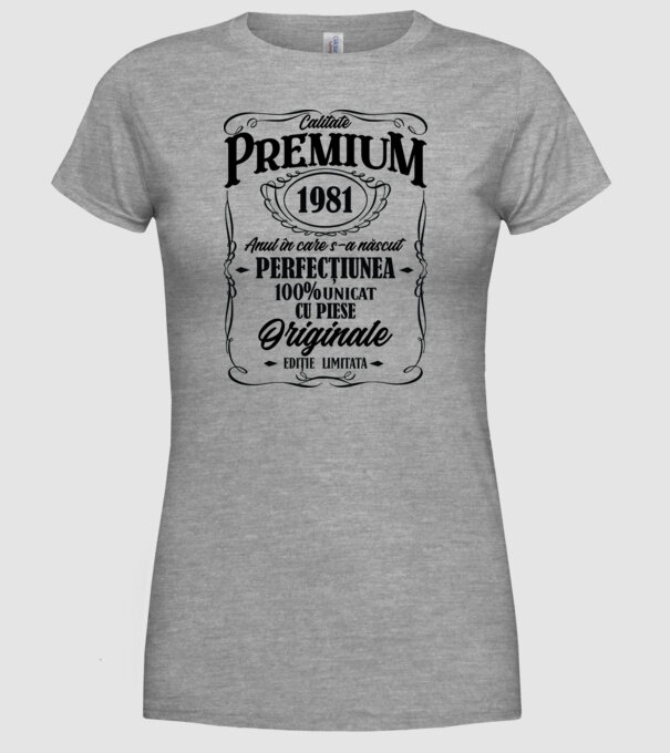 calitate premium -1981 - anul în care s-a născut - perfecțiunea - 100% unicat, cu piese originale, ediție limitată model gri pe tricou