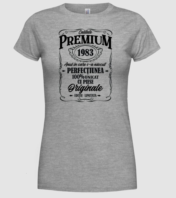 calitate premium -1983 - anul în care s-a născut - perfecțiunea - 100% unicat, cu piese originale, ediție limitată model gri pe tricou