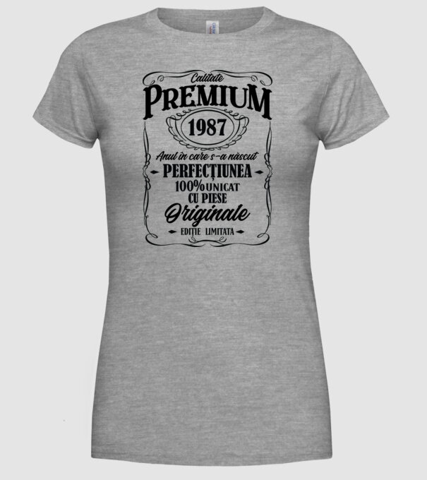 calitate premium -1987 - anul în care s-a născut - perfecțiunea - 100% unicat, cu piese originale, ediție limitată model gri pe tricou