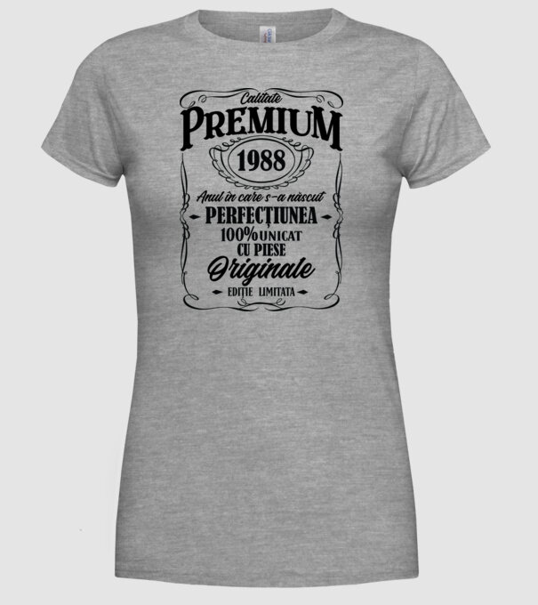 calitate premium -1988 - anul în care s-a născut - perfecțiunea - 100% unicat, cu piese originale, ediție limitată model gri pe tricou