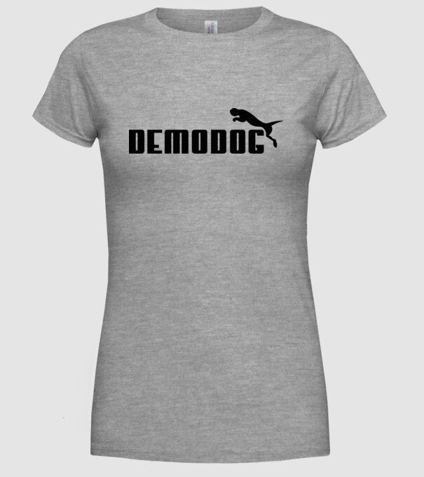 demodog logo black model gri pe tricou