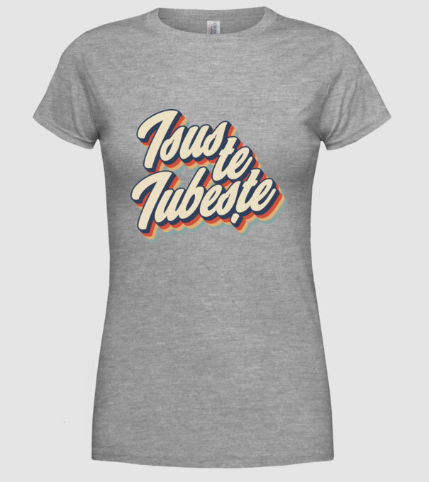 Isus te iubește model gri pe tricou