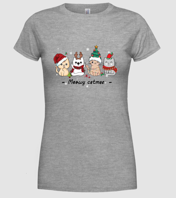 Meowy catmas 2 model gri pe tricou