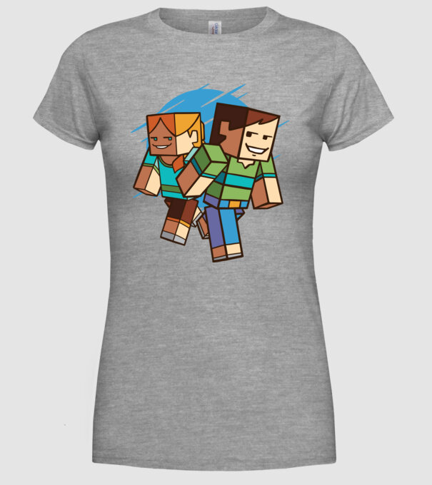 Minecraft model gri pe tricou