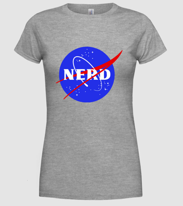 Nerd NASA model gri pe tricou