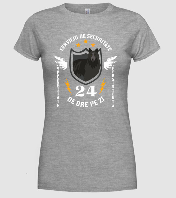 serviciu de securitate - securitate - persistență - 24 de ore pe zi model gri pe tricou