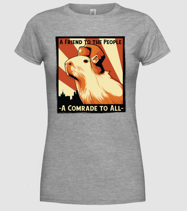 Soviet Capybara model gri pe tricou