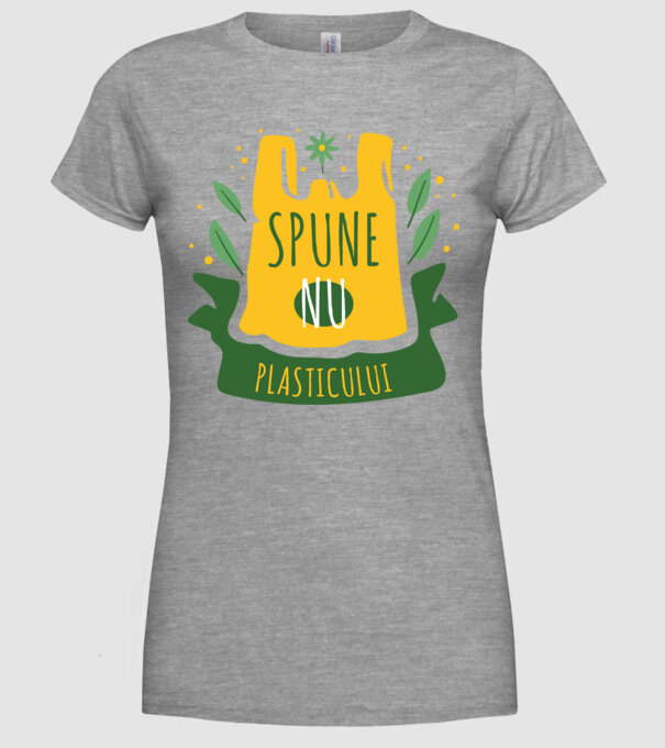 spune nu plasticului model gri pe tricou