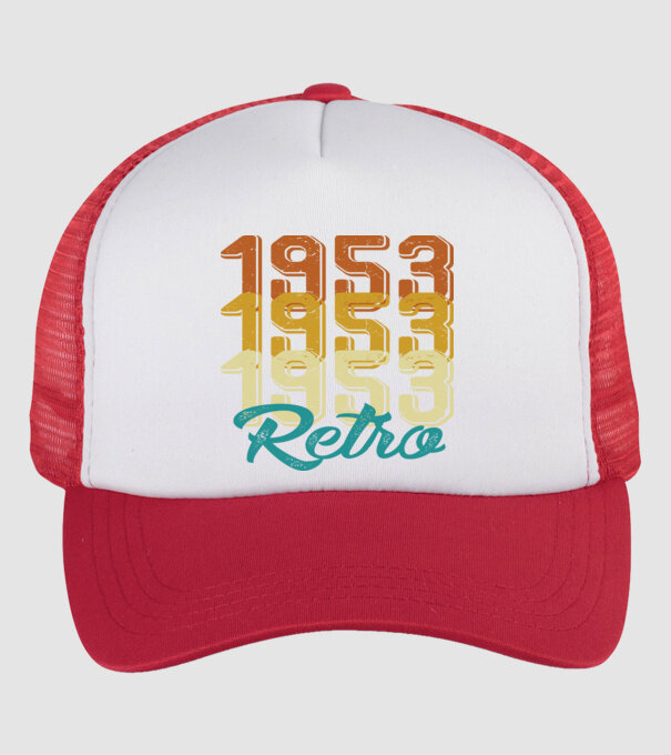 1953 Retro model alb/roșu pe tricou