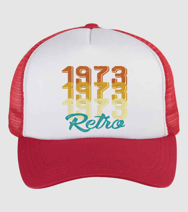1973 retro model alb/roșu pe tricou