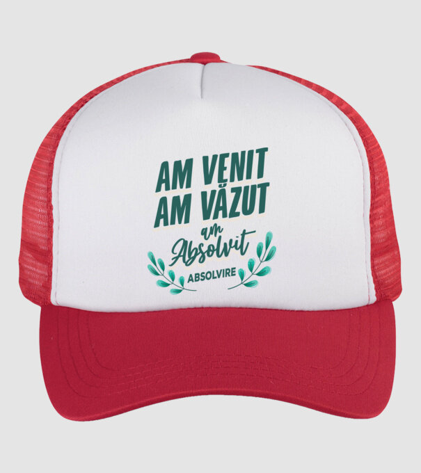 Absolvire model alb/roșu pe tricou