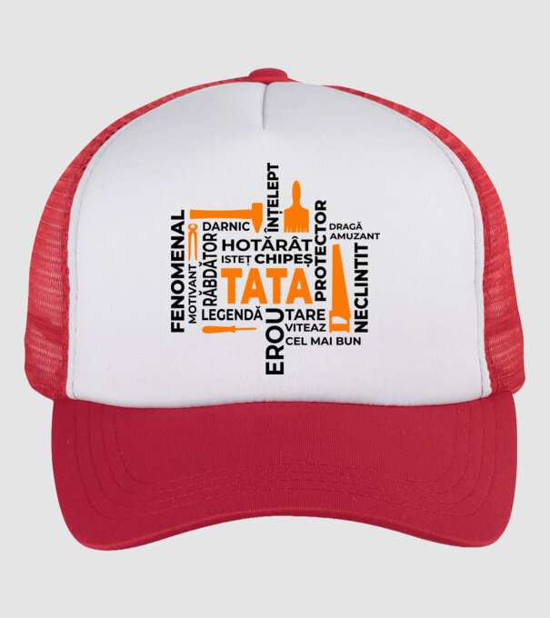 Acronimele tatălui model alb/roșu pe tricou
