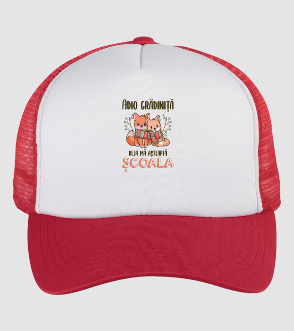 Adio grădiniță, deja mă așteaptă școala model alb/roșu pe tricou