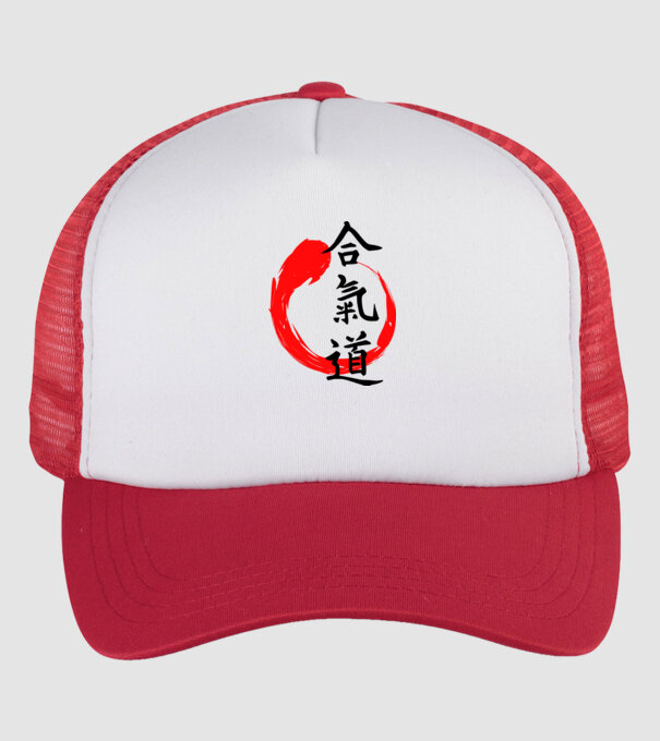 Aikido model alb/roșu pe tricou