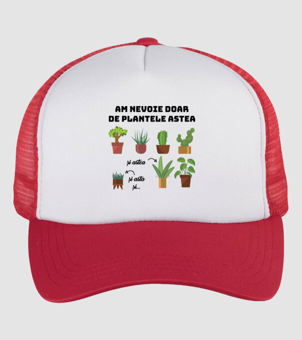 am nevoie doar de plantele astea  model alb/roșu pe tricou