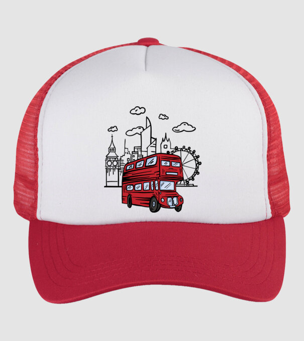 Autobuze model alb/roșu pe tricou