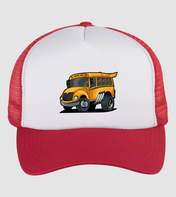 Autobuze model alb/roșu pe tricou