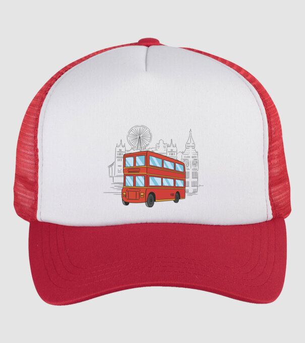 Autobuze model alb/roșu pe tricou