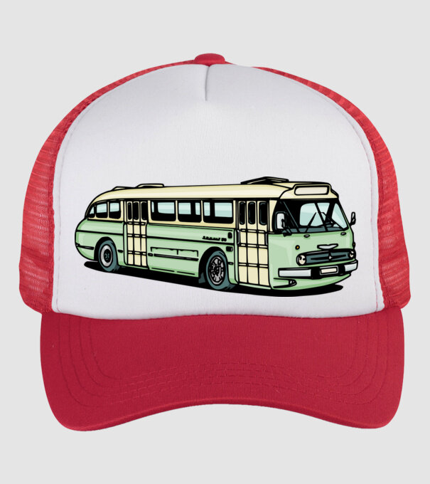 Autobuze model alb/roșu pe tricou
