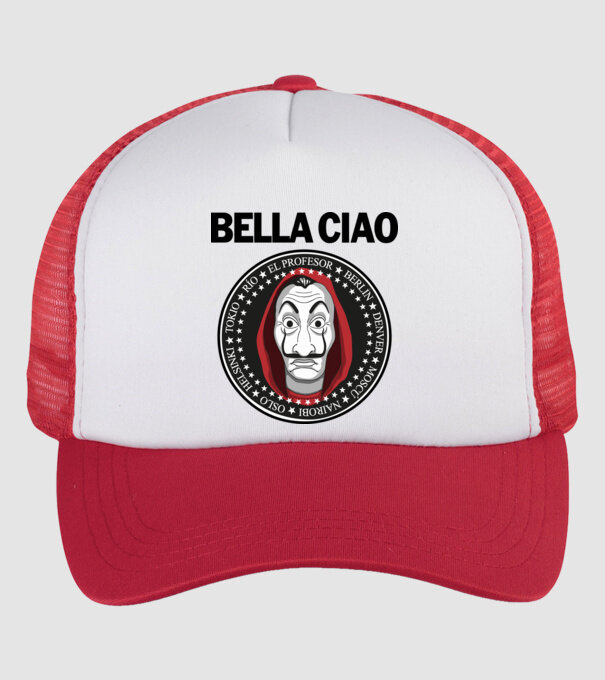 bella ciao stroke model alb/roșu pe tricou
