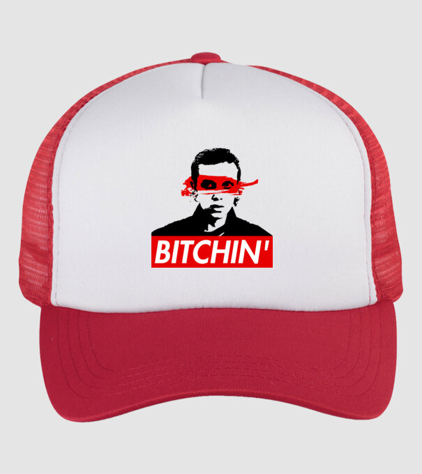 bitchin eleven model alb/roșu pe tricou