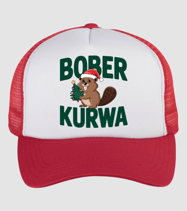 Bober kurwa xmas model alb/roșu pe tricou