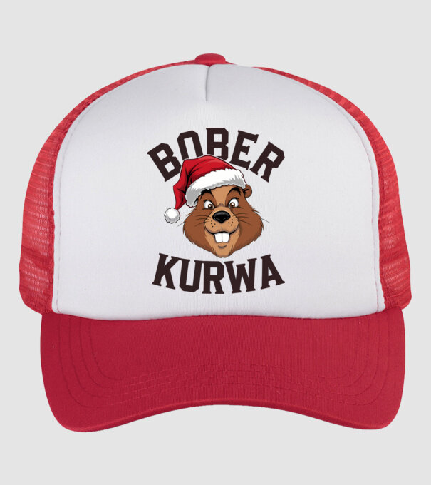 Bober kurwa xmas model alb/roșu pe tricou