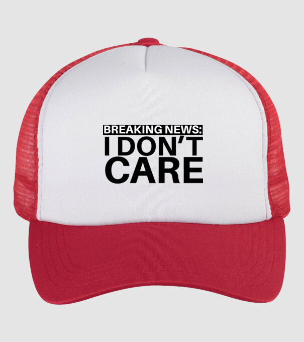 breaking news i dont care model alb/roșu pe tricou