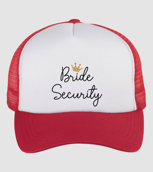 Bride Security model alb/roșu pe tricou