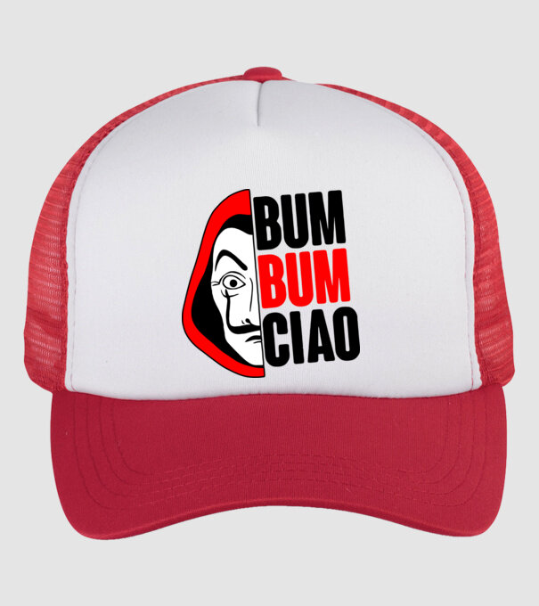 bumbum ciao money heist model alb/roșu pe tricou