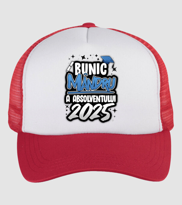Bunic MÂNDRU a absolventului model alb/roșu pe tricou
