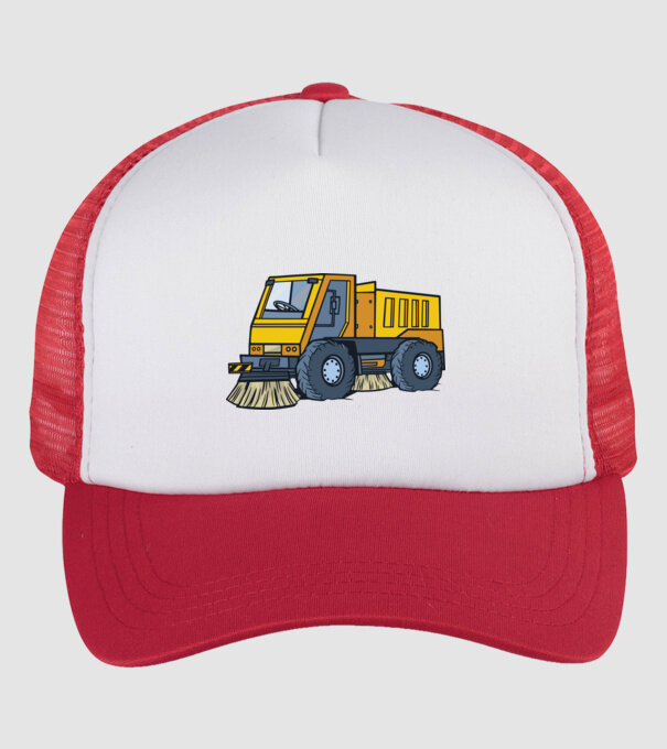 Camioane model alb/roșu pe tricou