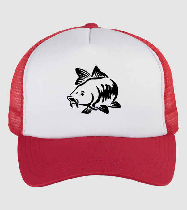 Carp model alb/roșu pe tricou