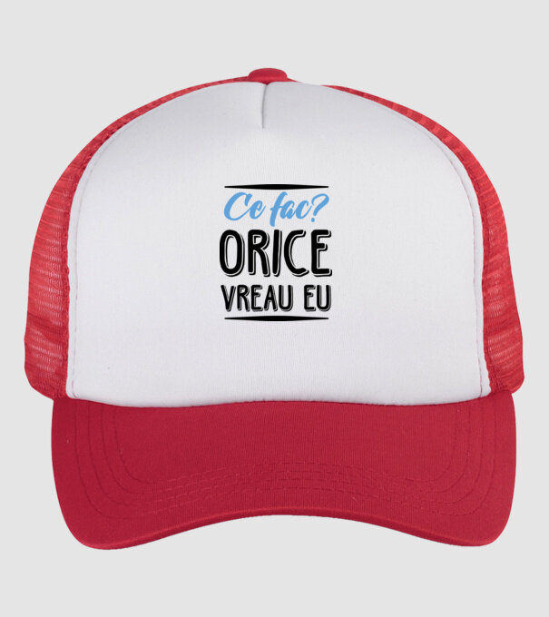 Ce fac? ORICE VREAU EU model alb/roșu pe tricou