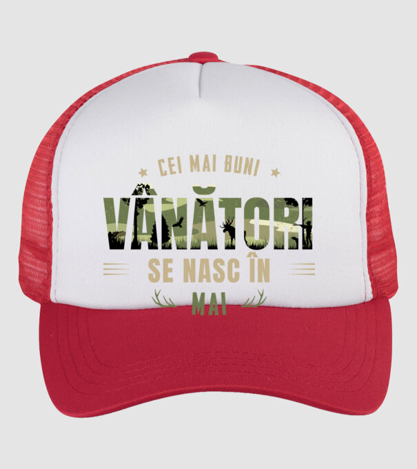 Cei mai buni vânători se nasc în mai model alb/roșu pe tricou