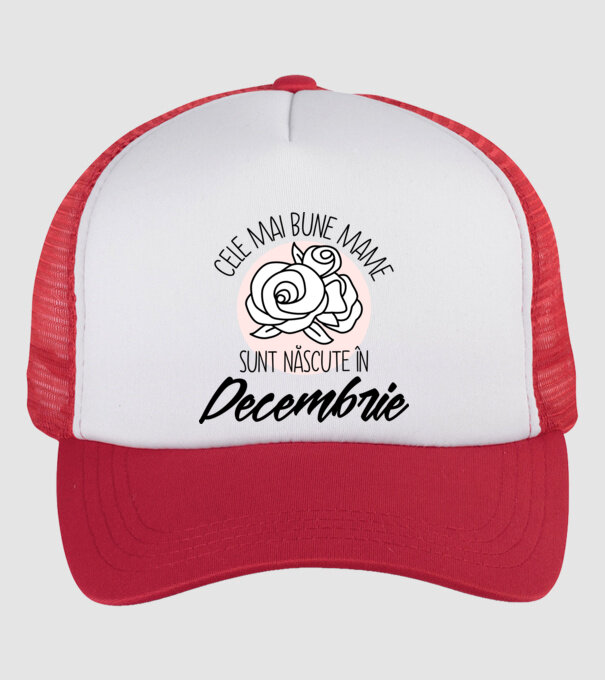 Cele mai bune mame sunt născute în Decembrie model alb/roșu pe tricou