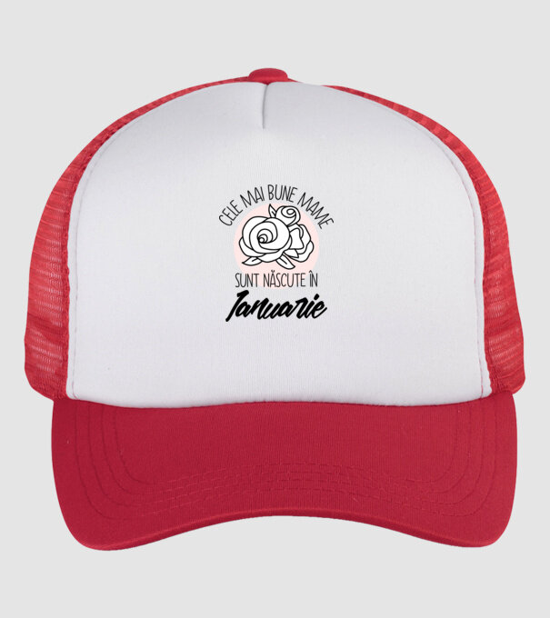 Cele mai bune mame sunt născute în Ianuarie model alb/roșu pe tricou