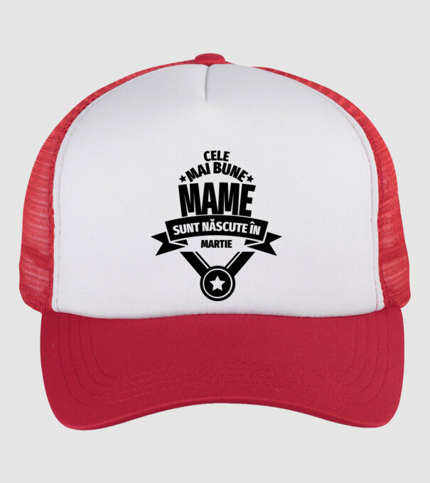Cele mai bune mame sunt născute în martie. model alb/roșu pe tricou