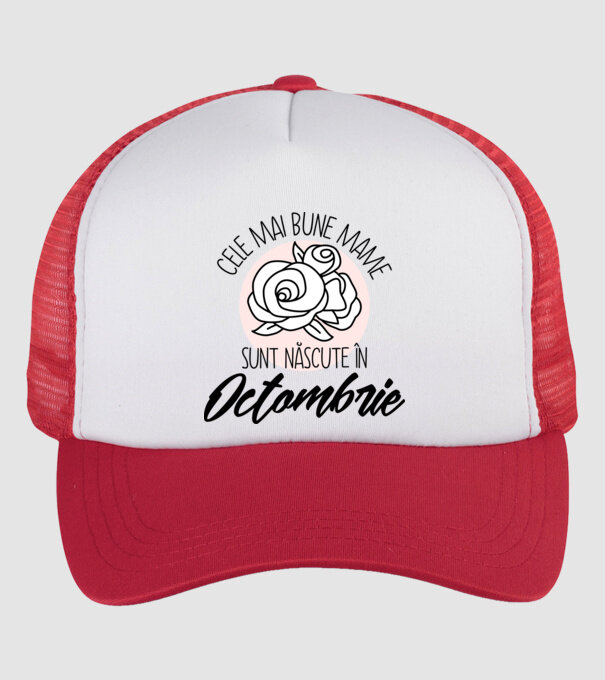 Cele mai bune mame sunt născute Octombrie model alb/roșu pe tricou